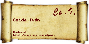 Csida Iván névjegykártya