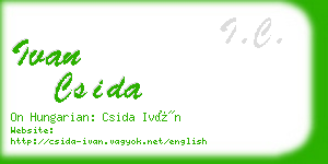 ivan csida business card